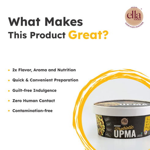 Ella Foods Instant Probiotic Upma  |Added Pre And Probiotics